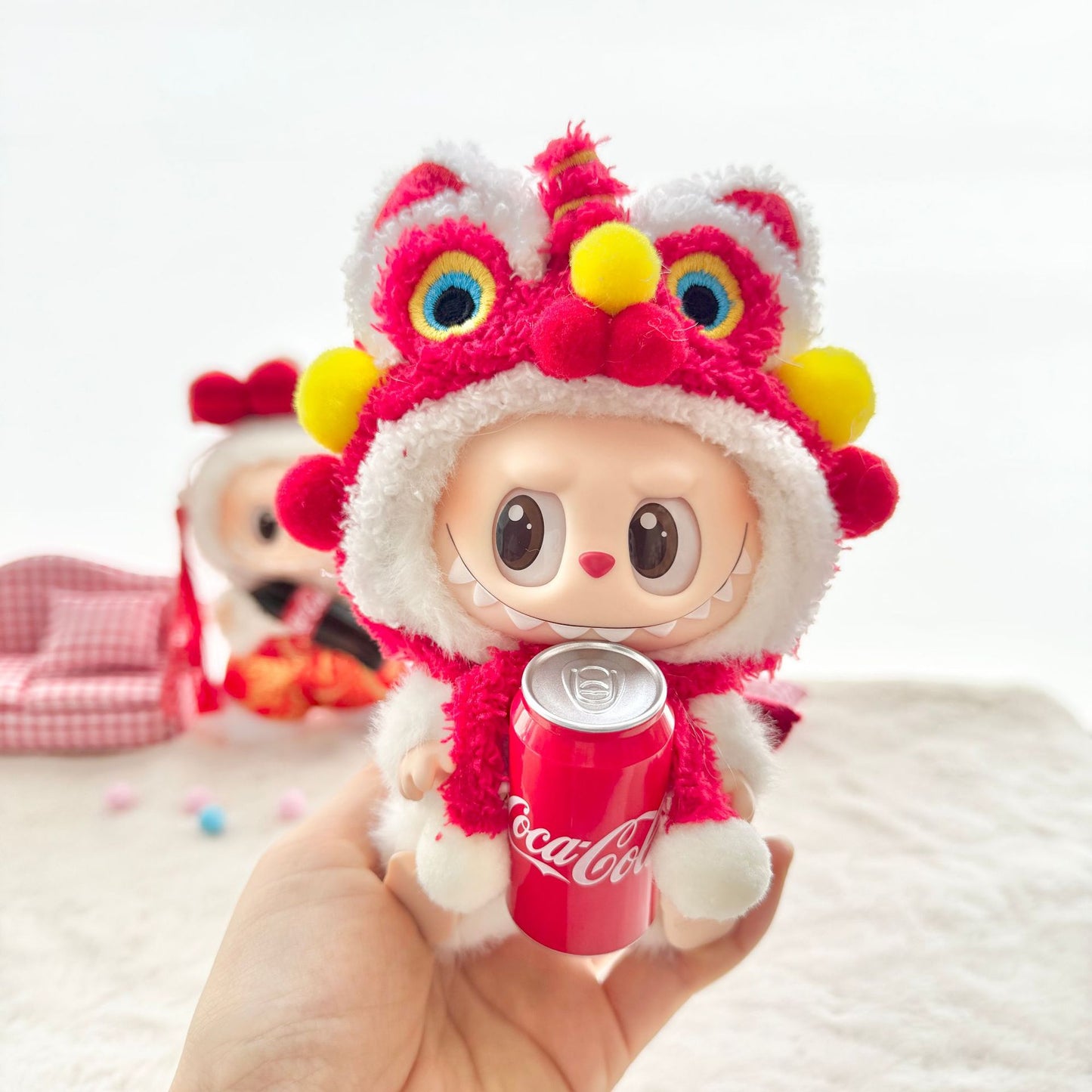 [Clothes only] First and second generation keychain Labubu clothes pendant Labubu Coke Happy Factor New Year set
