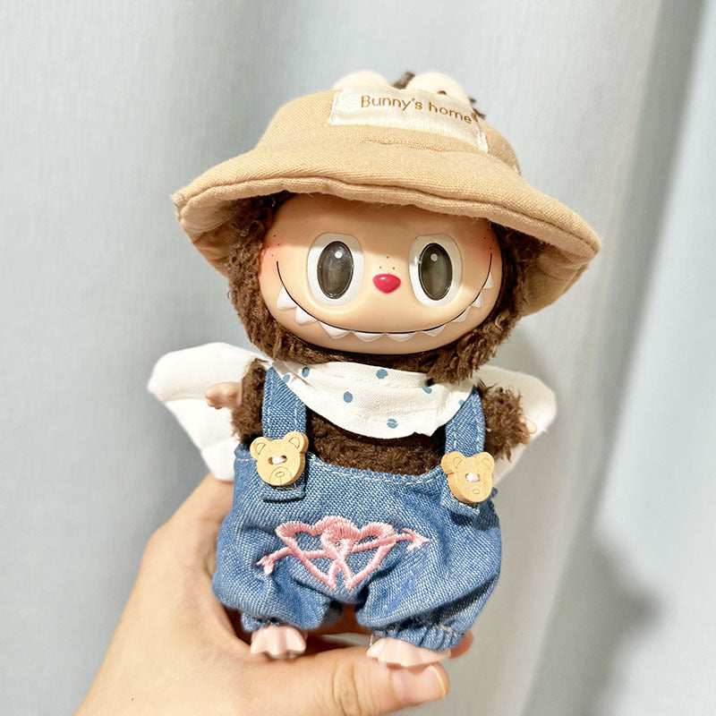 [Baby clothes only] 17cm rabub with pendant labubu keychain baby clothes angel cupid set cute