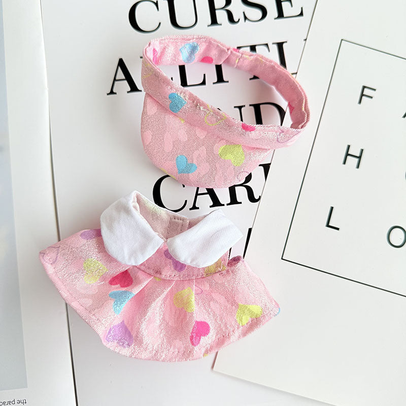 [Clothes only] 17cm Labubuwa clothes LABUBU blind box sitting party one two three generation color heart pink purple dress