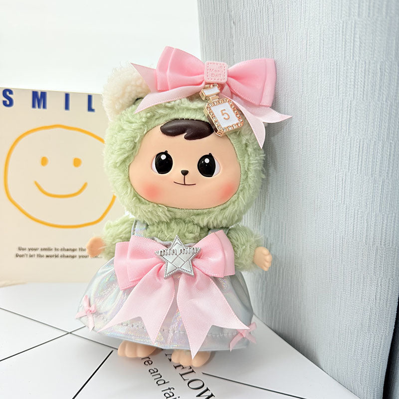 [Clothes only] First and second generation keychain Labubu clothes pendant Labubu baby clothes laser skirt set lulu pig