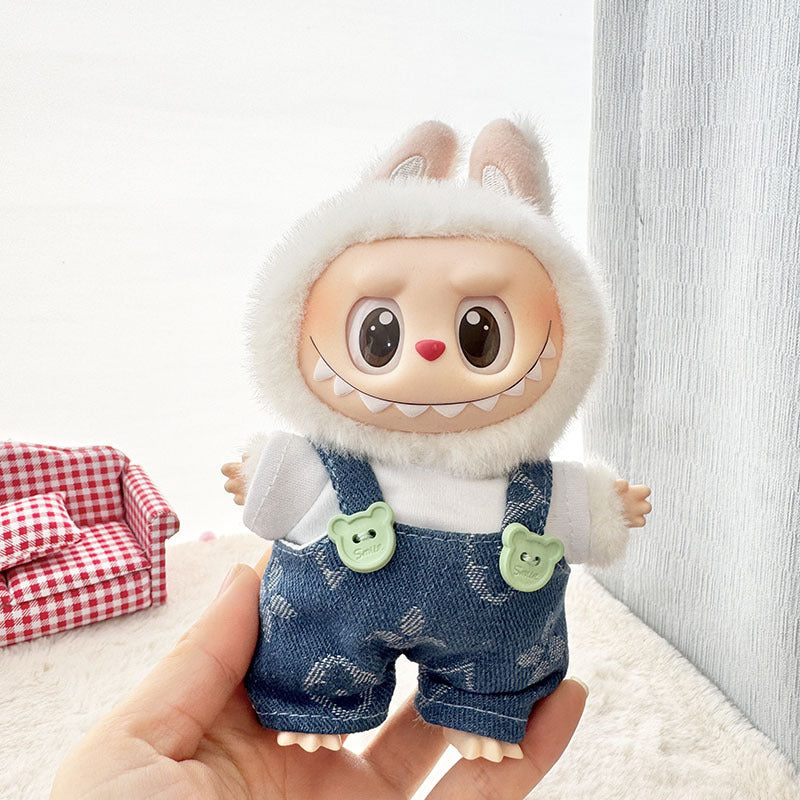 [Clothes only] First and second-generation Labubu clothes pendant Labubu sitting baby clothes New Year's lion red hairpin set
