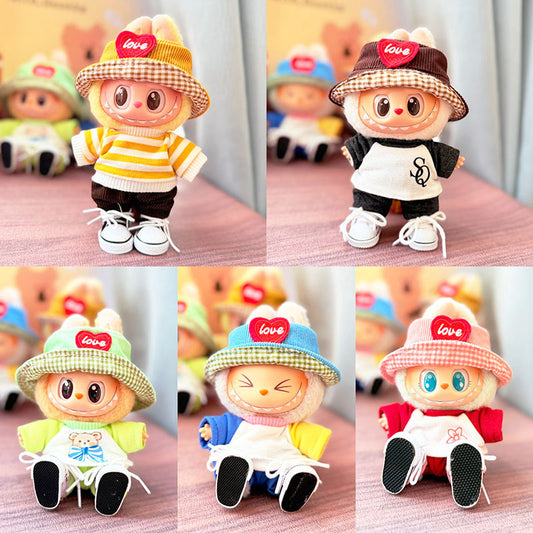 [Clothes only] First and second generation keychain Labubu clothes pendant Labubu pendant summer short-sleeved pants set