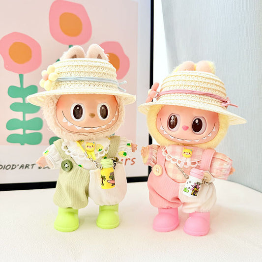 [Clothes only] First and second generation Labubu clothes pendant Labubu baby clothes spring sweet overalls set cute