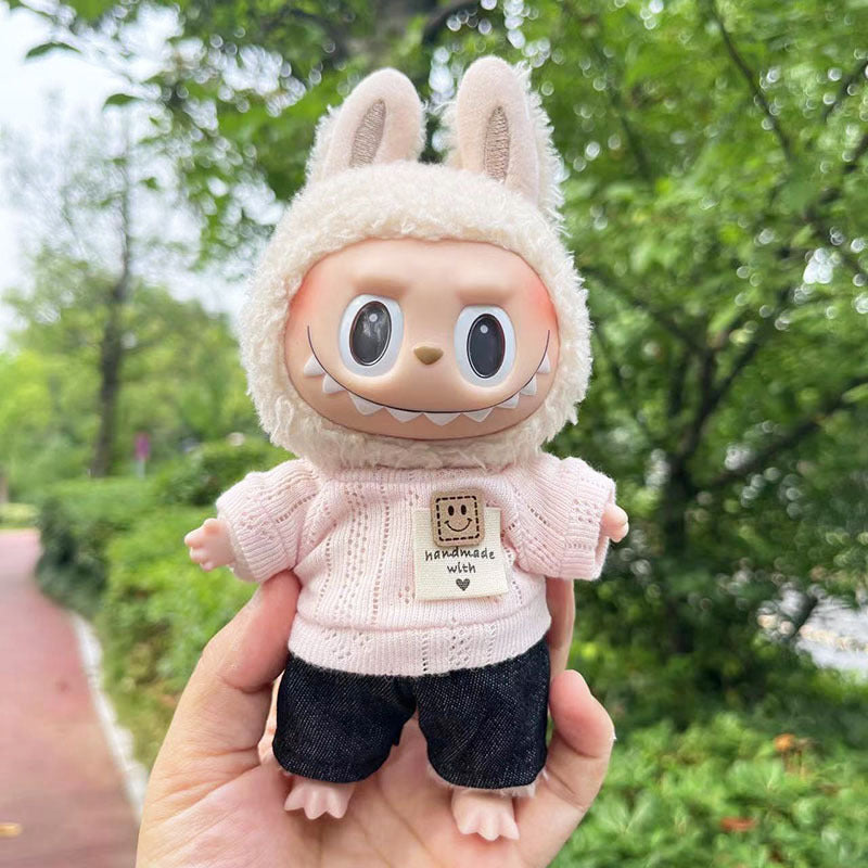 [Clothes only] 17cm labubu cloth blind box pendant doll for toning bubble shirt set cute