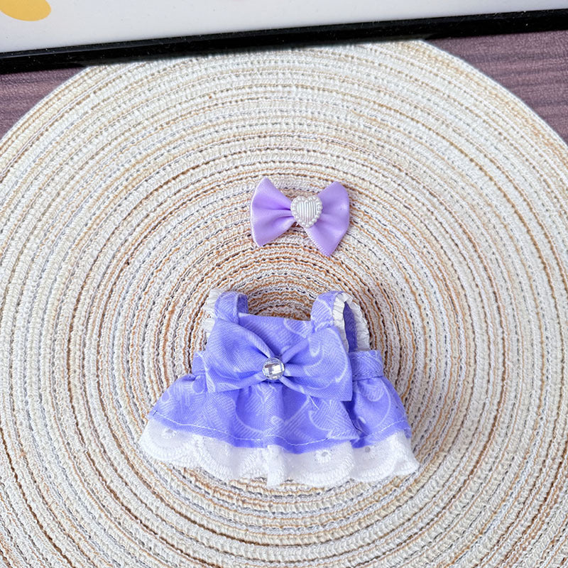[Clothes only] One, two and three generations Labubu clothes pendant Labubu sitting baby clothes pink purple rhyme bow skirt