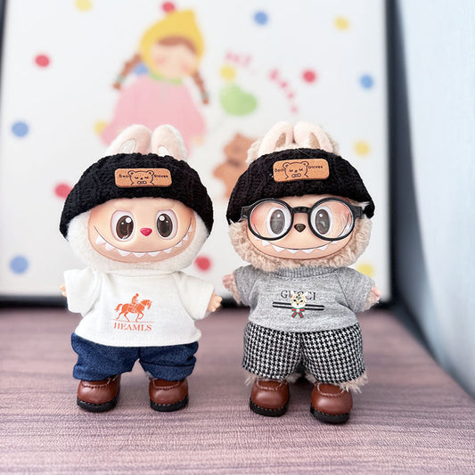The first, second and third generation keychain Labubu clothes pendant Labubu baby clothes cool street style suit cute