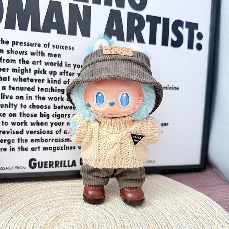 [Clothes only] 17cm Labubuwa clothes LABUBU blind box sitting party one, two, three generations of wool sweet beans