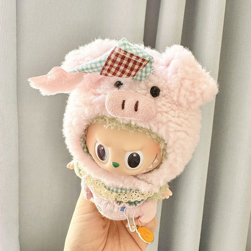 [Clothes only] First and second generation keychain Labubu clothes pendant Labubu cloth for the star pig three-piece set is cute.