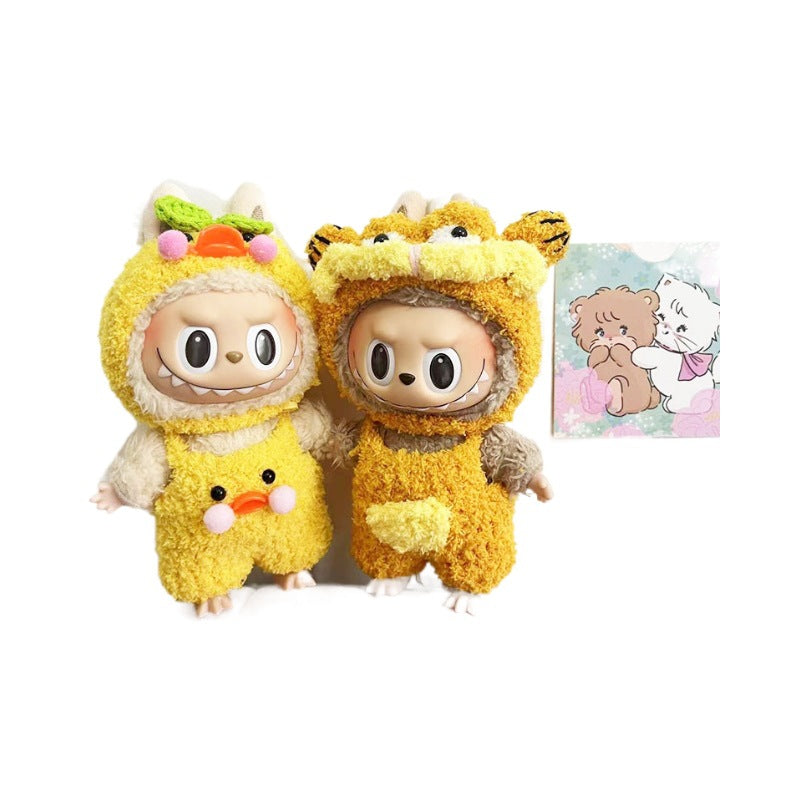 [Clothes only] 17cm pendant Labubu baby clothes key ring labubu for pure handmade Garfield little yellow duck