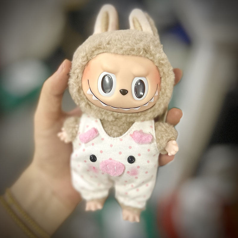 [Clothes only] 15cm Labubu Christmas clothes blind box Macaron Labubu pendant sweater hat set