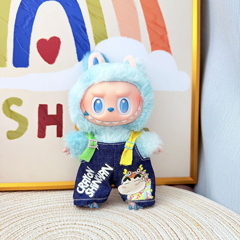 [Clothes only] One, two and three generations Labubu clothes pendant Labubu sitting baby clothes, small new overalls, cute and cute.