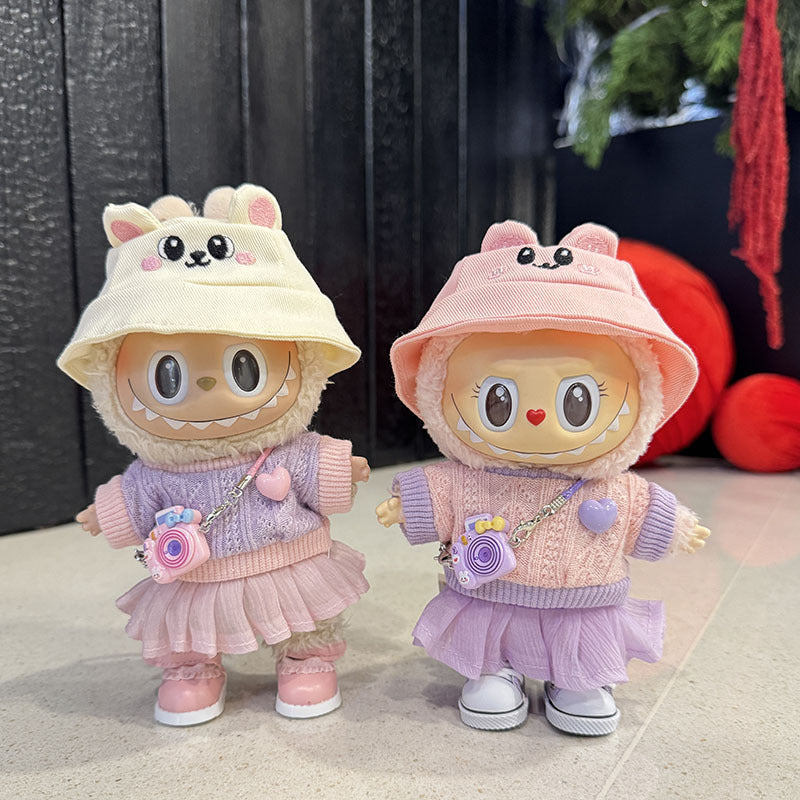 [Clothes only] First and second generation Labubu clothes pendant Labubu sitting party baby clothes love sweater gauze skirt
