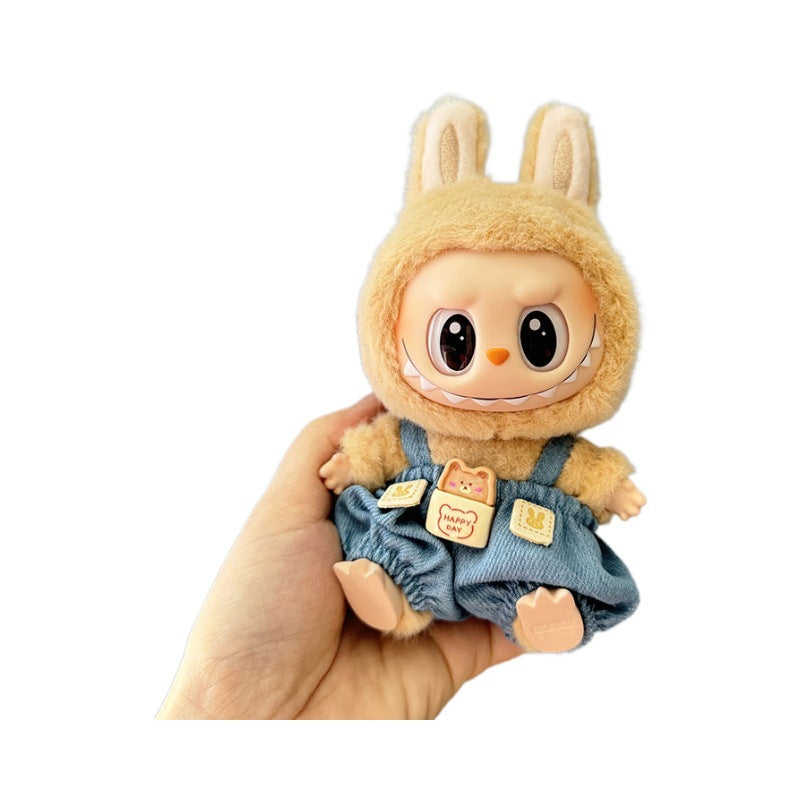 [Clothes only] First/second generation Labubu clothes pendant Labubu sitting party baby clothes rainbow overalls cute