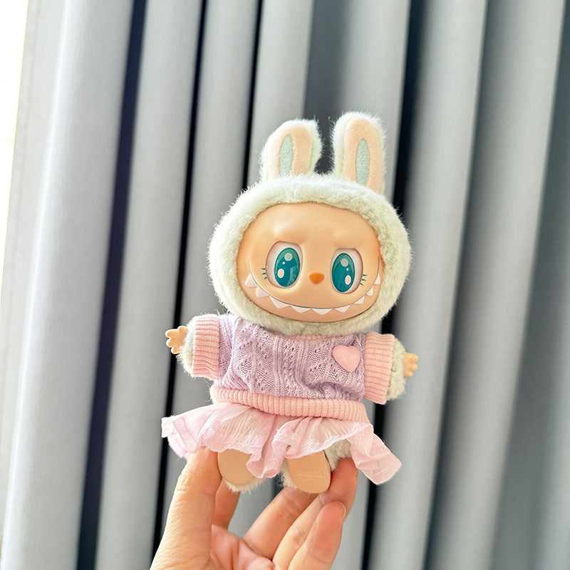 [Clothes only] First and second generation Labubu clothes pendant Labubu sitting party baby clothes love sweater gauze skirt