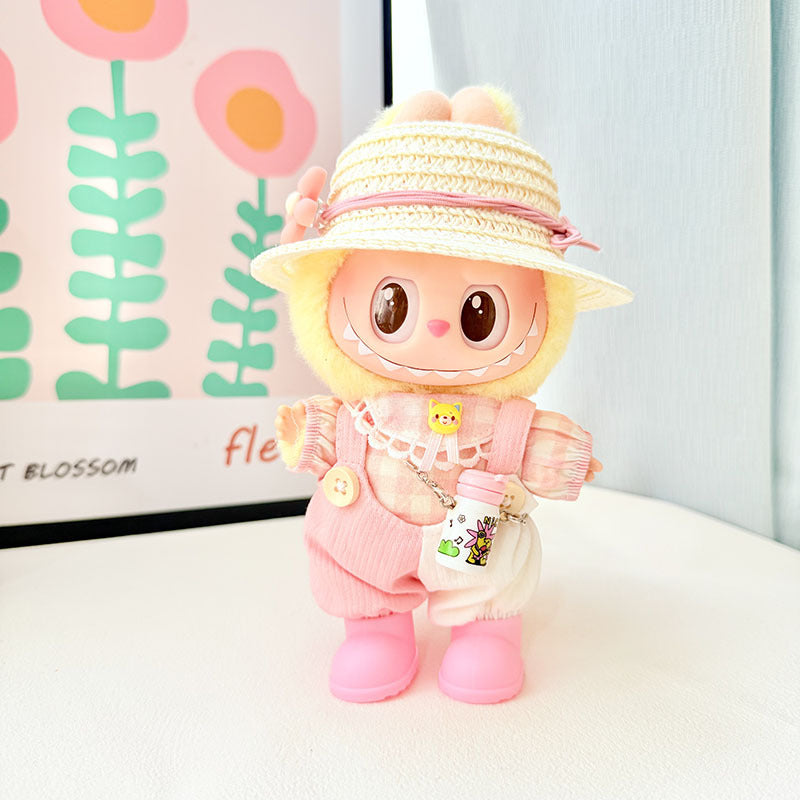 [Clothes only] First and second generation Labubu clothes pendant Labubu baby clothes spring sweet overalls set cute