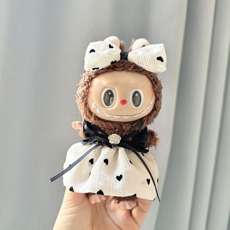 [Clothes only] First and second generation keychain Labubu clothes pendant Labubu pendant camellia strap skirt set