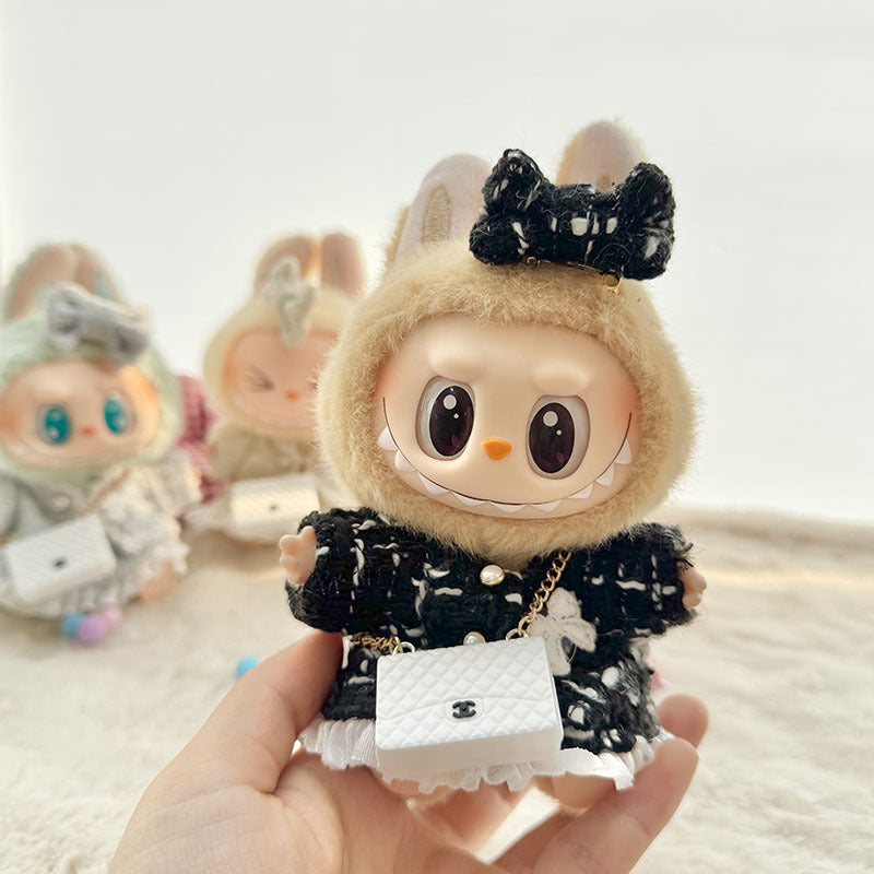 [Clothes only] First and second generation keychain Labubu clothes pendant Labubu baby clothes classic small fragrant skirt set