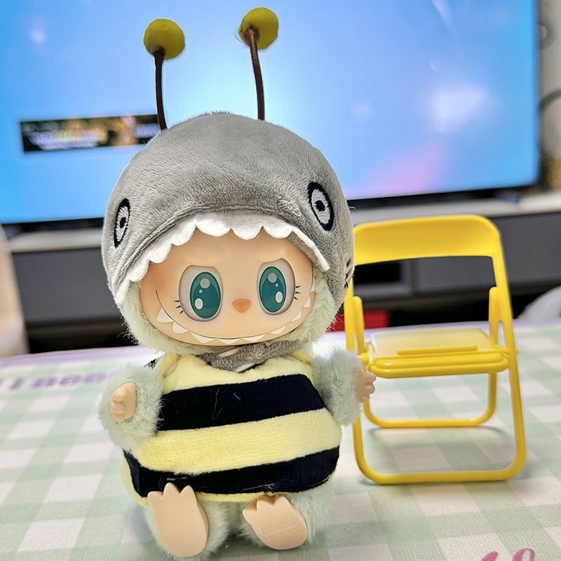 Clothes only] First and second generation Labubu clothes pendant Labubu sitting baby clothes shark bee dinosaur clothes cute
