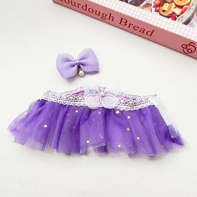 Clothes only] First and second generation Labubu clothes pendant Labubu cloth sitting baby clothes purple butterfly dream gauze skirt fairy