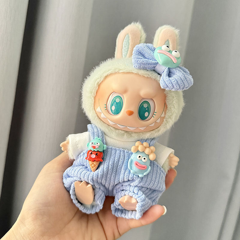 [Clothes only] First and second generation Labubu clothes pendant Labubu sitting party baby clothes cone overalls set
