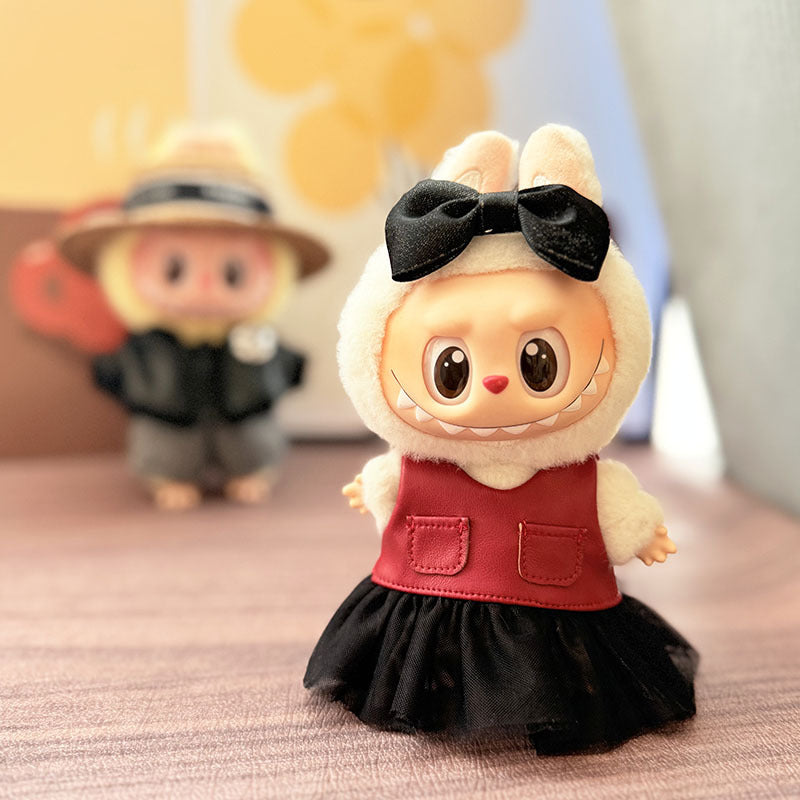 [Clothes only] One, two and three generations of keychains Labubu clothes pendant Labubu baby clothes denim cute dog overalls cute
