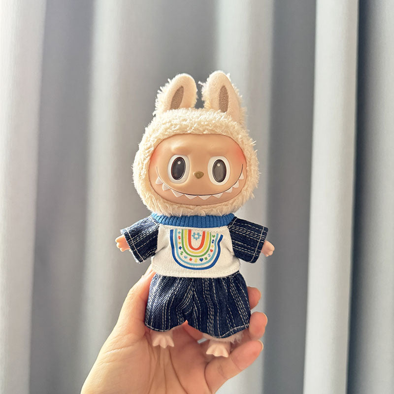 [Clothes only] First and second generation keychain Labubu clothes pendant Labubu sitting party blue balloon set